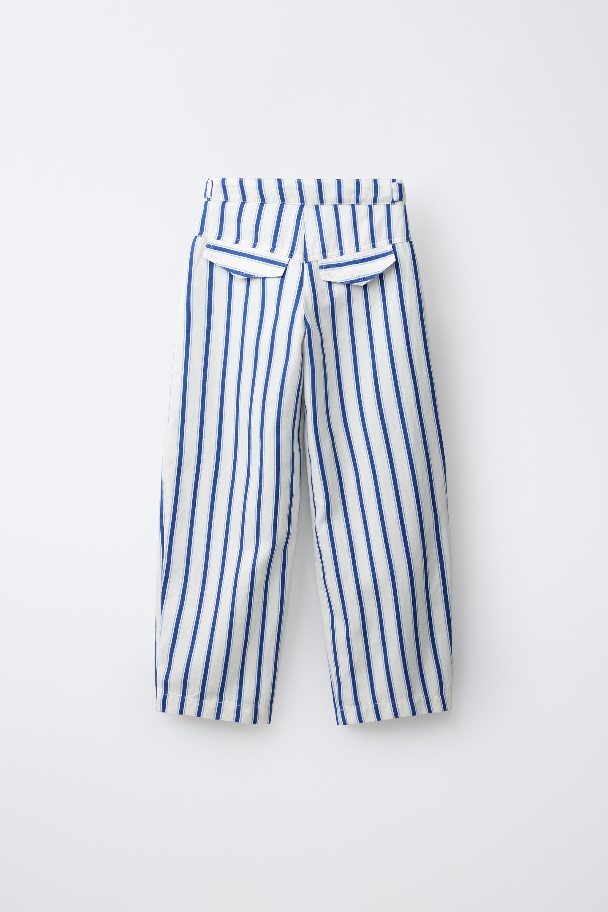 STRIPED BARREL PANTS